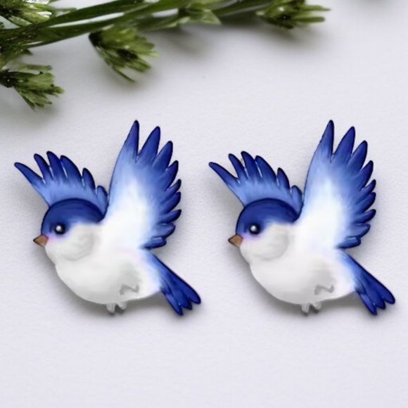 Spruce Up with Bluebird Bliss – Adorable Stud Earrings! NWT Bird Studs - Picture 6 of 8